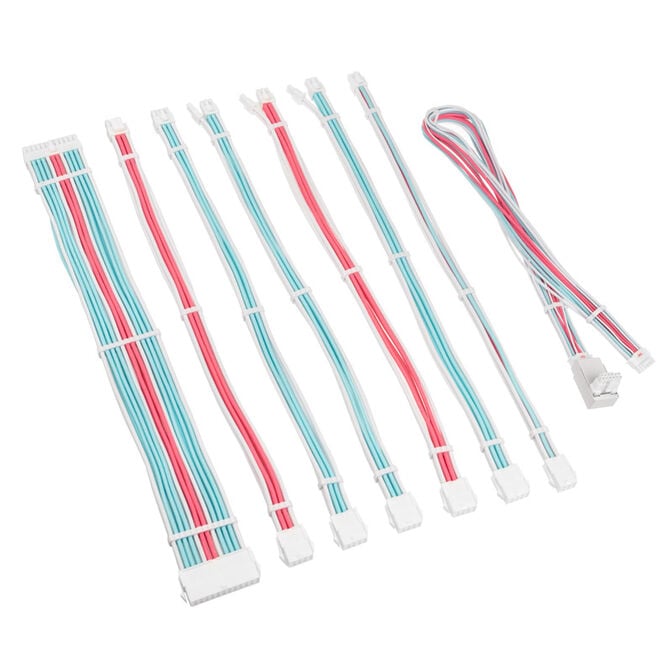 Kolink Core Pro Braided Cable Extension Kit 12V-2x6 Typ 2 - Brilliant White/Neon Blue/Pure Pink image number 1