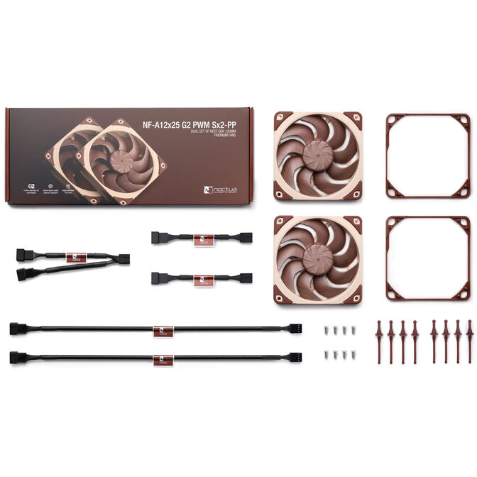 Noctua NF-A12x25 G2 Sx2-PP PWM Fan - 120mm, Pack of 2 image number 8
