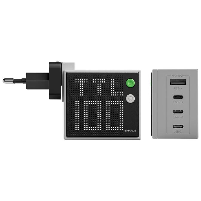 SHARGE Pixel 100W USB-C & USB-A Charger - Grey image number 2