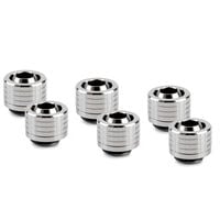 Thermal Grizzly DeltaMate Compression Fitting, Brass - Gloss Nickel, ST16, Pack of 6
