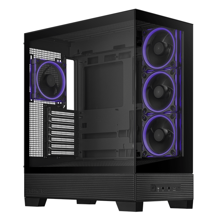 ASUS A31 Plus TG ARGB PC-Gehäuse, Midi-Tower, ATX, Tempered Glass - schwarz image number 10