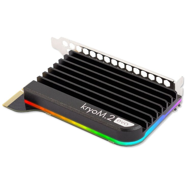 aqua computer kryoM.2 RGBpx PCIe 5.0 x4 Adapter für M.2 PCIe SSD, M-Key, mit Passivkühler image number 1