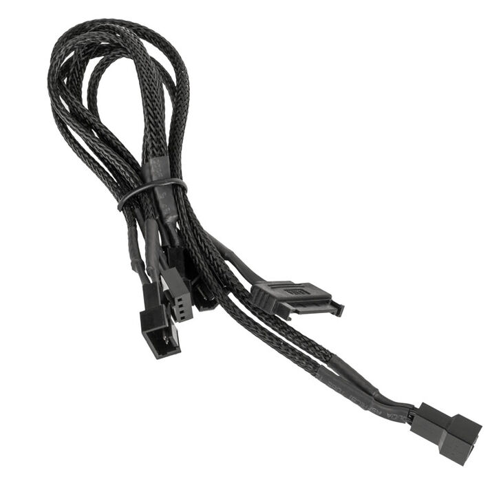 Kolink 1-4 PWM Lüfter Splitterkabel - 35 cm, geflochten, schwarz image number 1