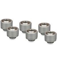 Thermal Grizzly DeltaMate Kompressions-Fitting, Messing, G1/4"-Gewinde - nickel, ST16, 6er-Pack