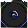 Lian Li UNI FAN TL-LCD Wireless Reverse Blade L&uuml;fter, 3er-Pack inkl. Controller - 120mm, schwarz image number null