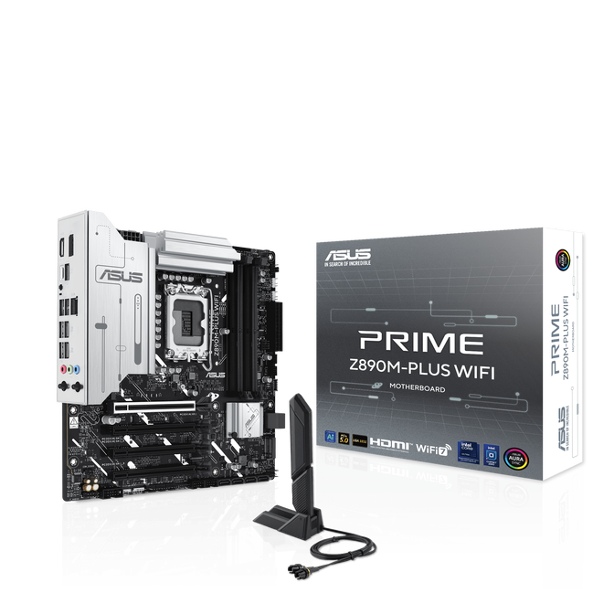ASUS Prime Z890M Plus WiFi motherboard, socket LGA 1851, Intel Z890, mATX, DDR5 image number 0