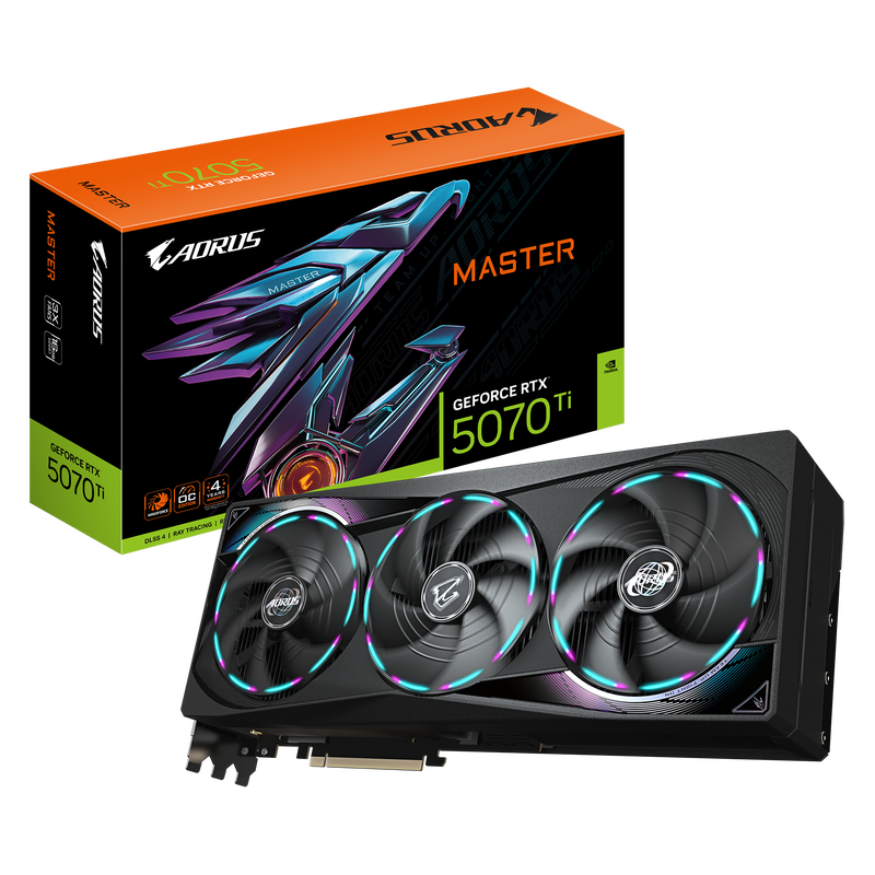 GIGABYTE Aorus GeForce RTX 5070 Ti Master 16G, 16384 MB GDDR7