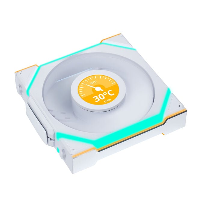 Lian Li UNI FAN SL Wireless LCD L&uuml;fter, ARGB, PWM - Reverse Blade, 120 mm, wei&szlig; image number 2