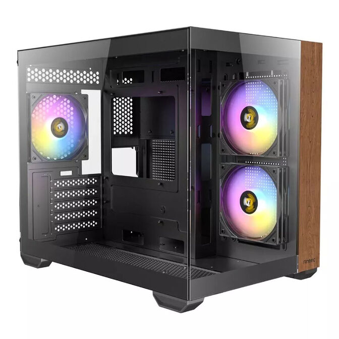 Antec CX600M Wood PC case, Mini Tower, Micro-ATX, Tempered Glass - black, wood image number 6