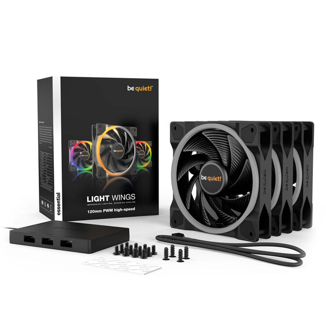 be quiet! Light Wings ARGB PWM Fans Triple Pack - 120mm, black, High Speed image number 5
