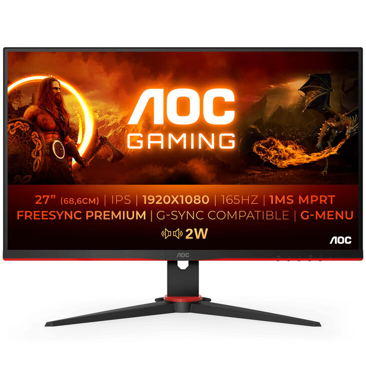 AOC Gaming 27G2SPAE/BK, 27 inch Gaming Monitor, 165 Hz, IPS, Adaptive Sync image number 2