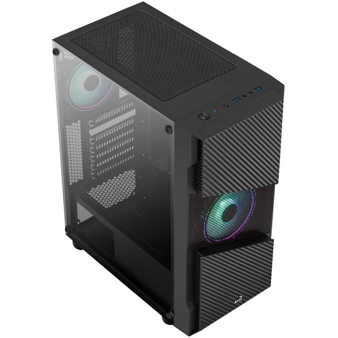 Aerocool Menace Saturn RGB Midi-Tower, Tempered Glass - schwarz image number 1
