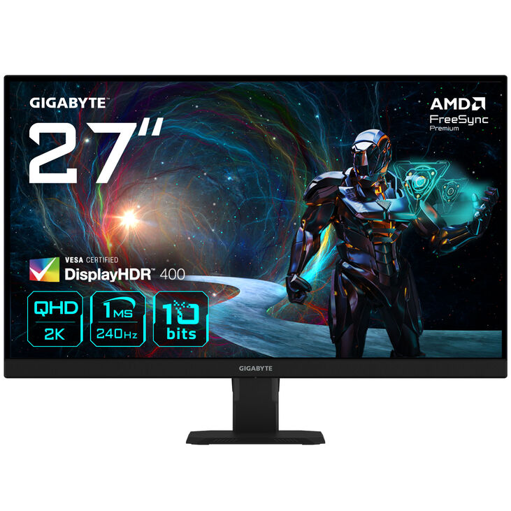 GIGABYTE GS27QXA EU 27 inch Gaming Monitor, 240Hz, WQHD, IPS, AdaptiveSync image number 1