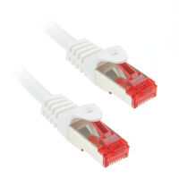 InLine Patchkabel Cat.6, S/FTP (PiMf), 250MHz, weiß - 1m