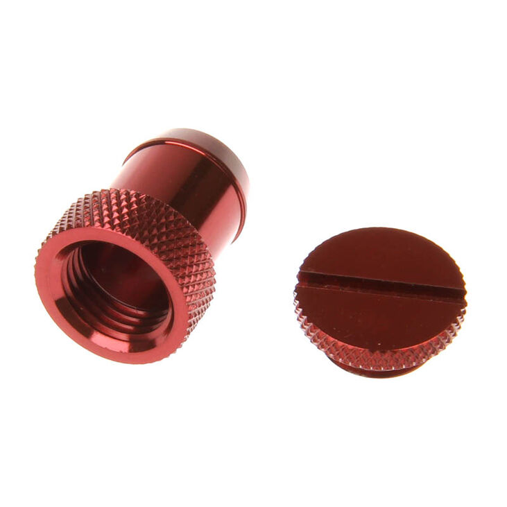 Bitspower Adapter 13mm ID auf G1/4 Zoll IG mit Verschlussstopfen - rot image number 2