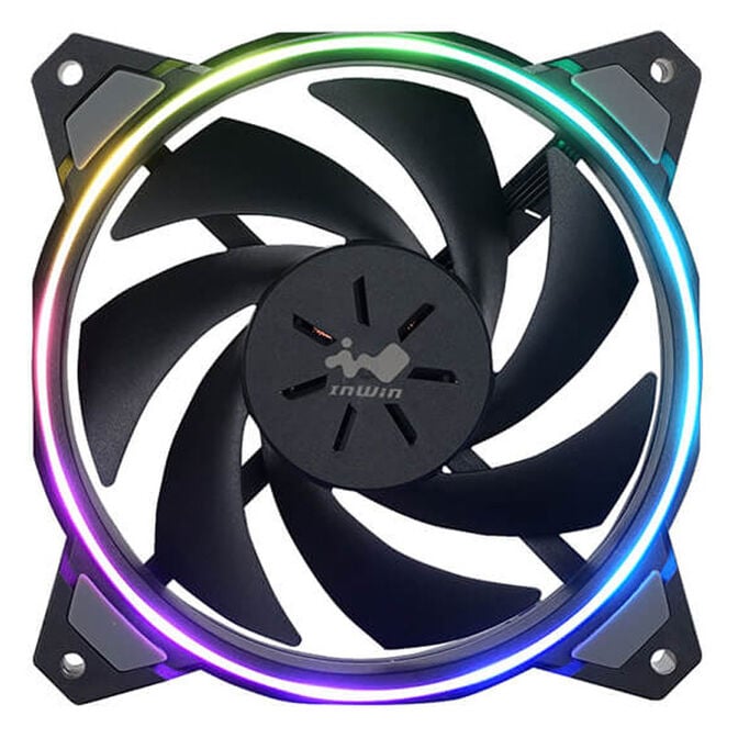 InWin Sirius Loop RGB PWM Fan 3-Pack including RGB Controller - 120 mm, black image number 2