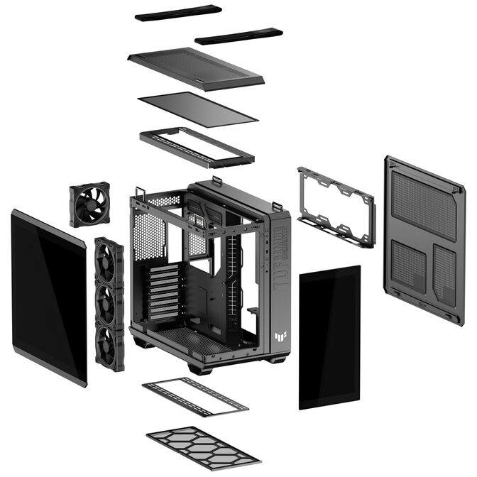 ASUS TUF Gaming GT502 Horizon PC Case, Mid Tower, ATX, Tempered Glass - Black image number 15