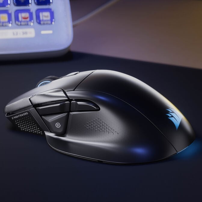 Corsair Nightsword v2 kabellose Gaming-Maus, optischer Sensor, 8.000Hz, RGB- schwarz image number 7