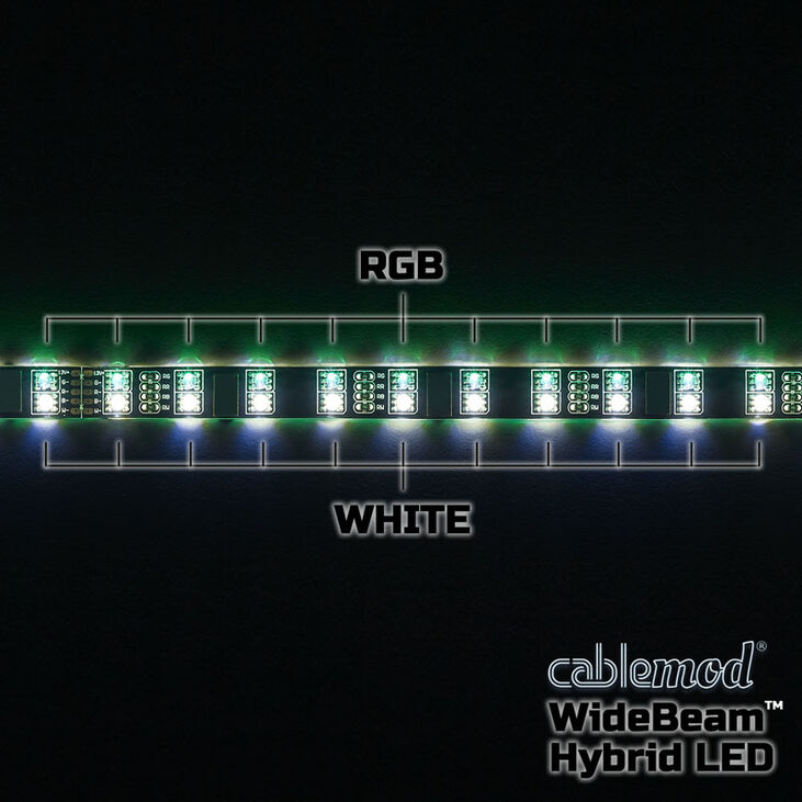 CableMod WideBeam Hybrid LED Strip 30cm - RGB/W image number 2