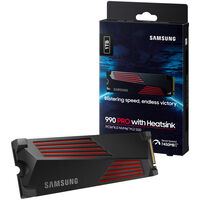 Samsung 990 PRO Series NVMe SSD, PCIe 4.0 M.2 Typ 2280, mit K&uuml;hlk&ouml;rper - 1 TB