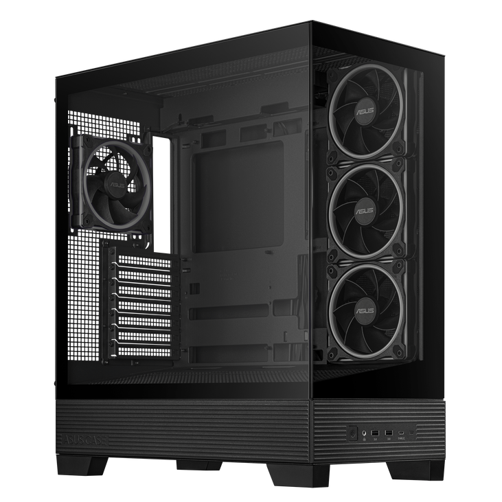 ASUS A31 Plus TG ARGB PC-Gehäuse, Midi-Tower, ATX, Tempered Glass - schwarz image number 9