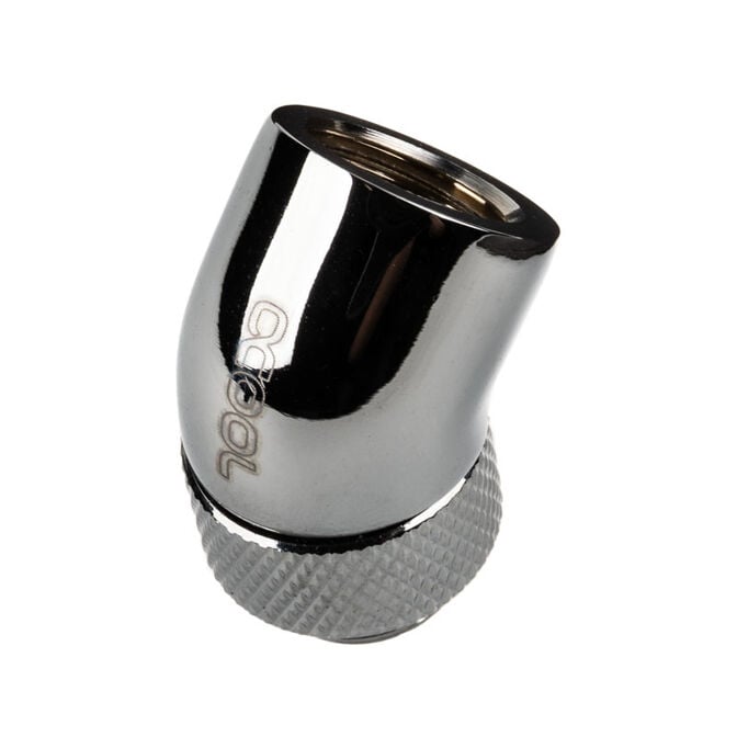 Alphacool Eiszapfen Adapter 45 Grad G1/4 Zoll AG auf G1/4 Zoll IG - drehbar, chrome silber image number 2