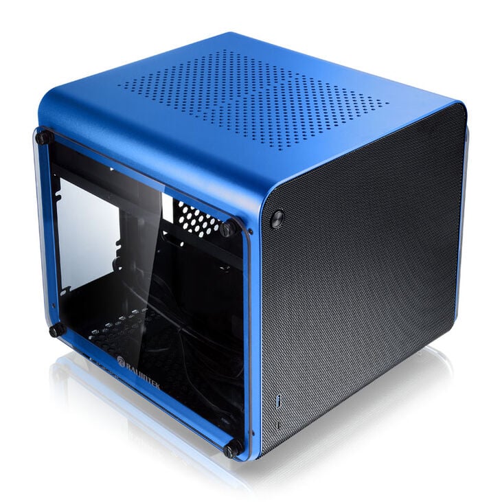 Raijintek METIS EVO TG Mini-ITX Gehäuse, Tempered Glass - blau image number 1