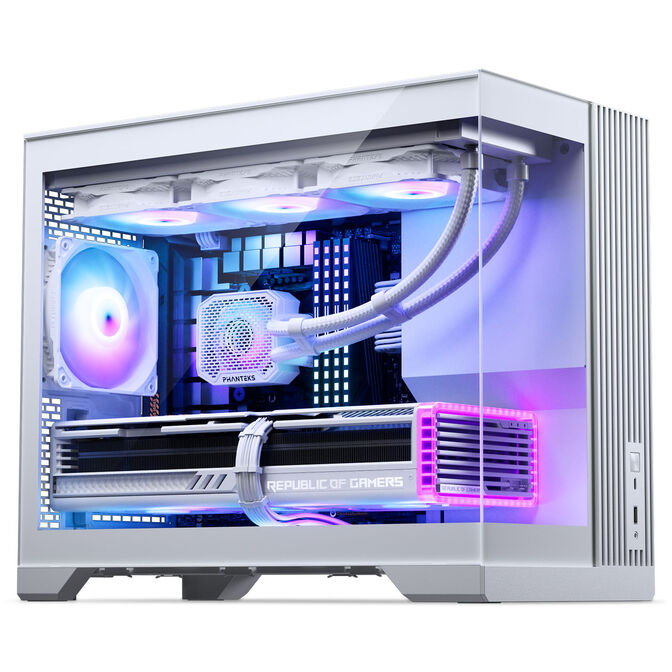 Phanteks XT V3 PC Case, Mini Case, mATX, Tempered Glass - including 3x 120mm Fans, White image number 1