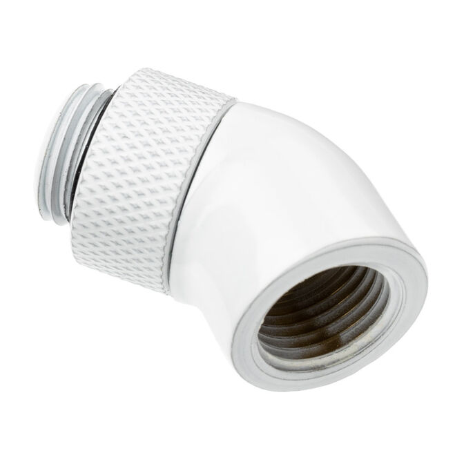 Alphacool Eiszapfen Winkeladapter 45 Grad drehbar G1/4 AG auf G1/4 IG - wei&szlig; image number 0