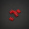 King Mod Service 4-Slot Cable Comb 3mm small - red - set of 5