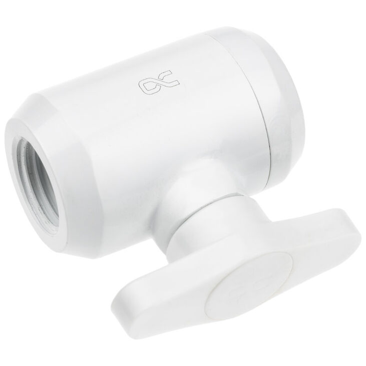 Alphacool Eiszapfen 2 Wege Kugelhahn G1/4 - weiß image number 1