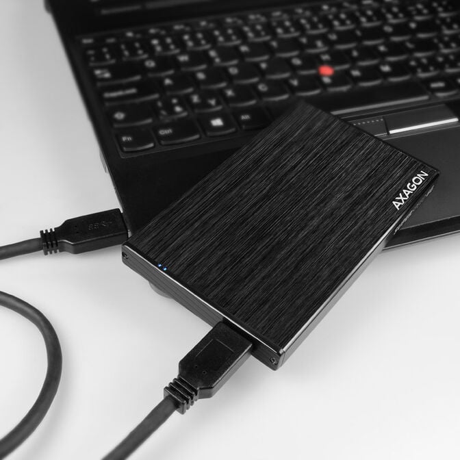 AXAGON EE25-XA6 external 2.5" enclosure, USB3.0 / SATA 6G, aluminium - black image number 1