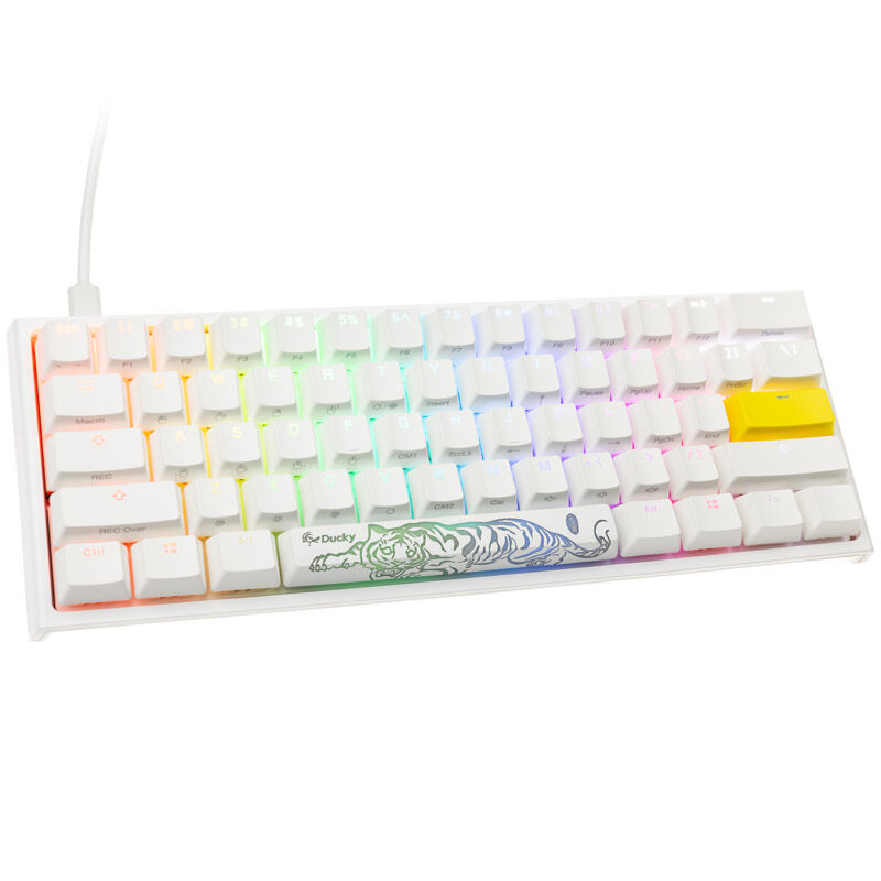 Ducky One 2 Pro Mini White Edition Gaming Tastatur, RGB LED - Gateron Yellow (US)