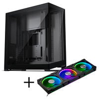 Phanteks NV9 MK2 E-ATX-Geh&auml;use, Tempered Glass, ARGB + D30 PWM Regular Airflow, D-RGB L&uuml;fter, 3er Pack - 140mm, schwarz