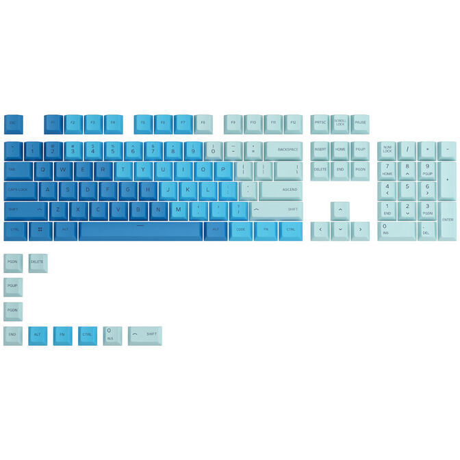Glorious GPBT Keycaps - 114 PBT Tastenkappen, ANSI, US-Layout, Caribbean Ocean image number 0
