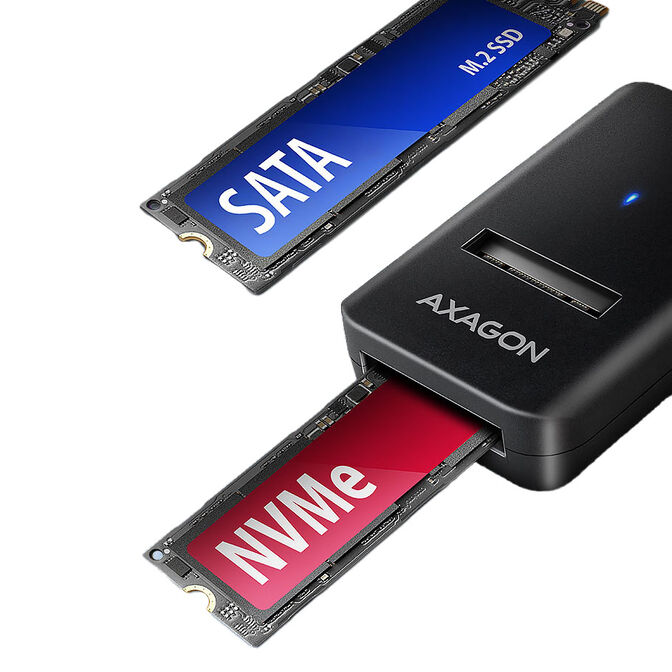 AXAGON ADM2-CM M.2 Adapter, USB-C 3.2 Gen2 - NVMe / SATA SSD image number 1