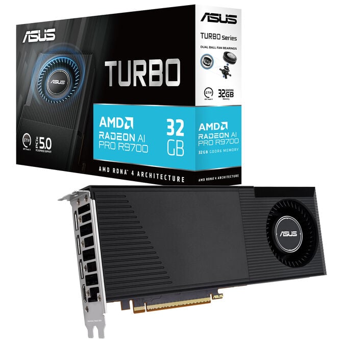 ASUS TURBO Radeon AI PRO R9700 32G Grafikkarte, 32768 MB GDDR6 image number 0