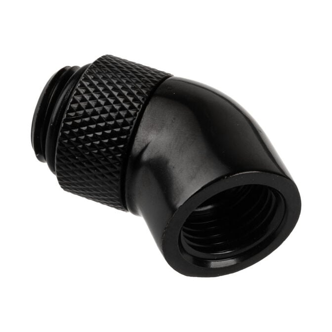 Alphacool Eiszapfen Adapter 45 Grad G1/4 Zoll AG auf G1/4 Zoll IG - drehbar, schwarz image number 0