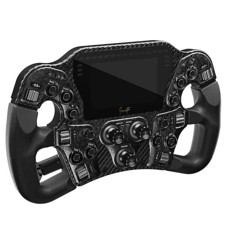Asetek SimSports Invicta Formula Steering Wheel, 4.3-inch LCD, USB-C - Black on Black Edition image number 0