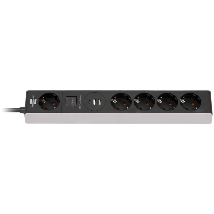 Brennenstuhl Steckdosenleiste 5-fach, 1x USB-C, 2x USB-A - schwarz image number 0