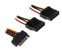 InLine SATA Strom-Y-Kabel auf 2x 4-Pol Molex - 30cm
