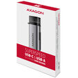 AXAGON CRE-SAC Kartenleser, USB 3.2 Gen1 Typ C + Typ A, SD, microSD image number null