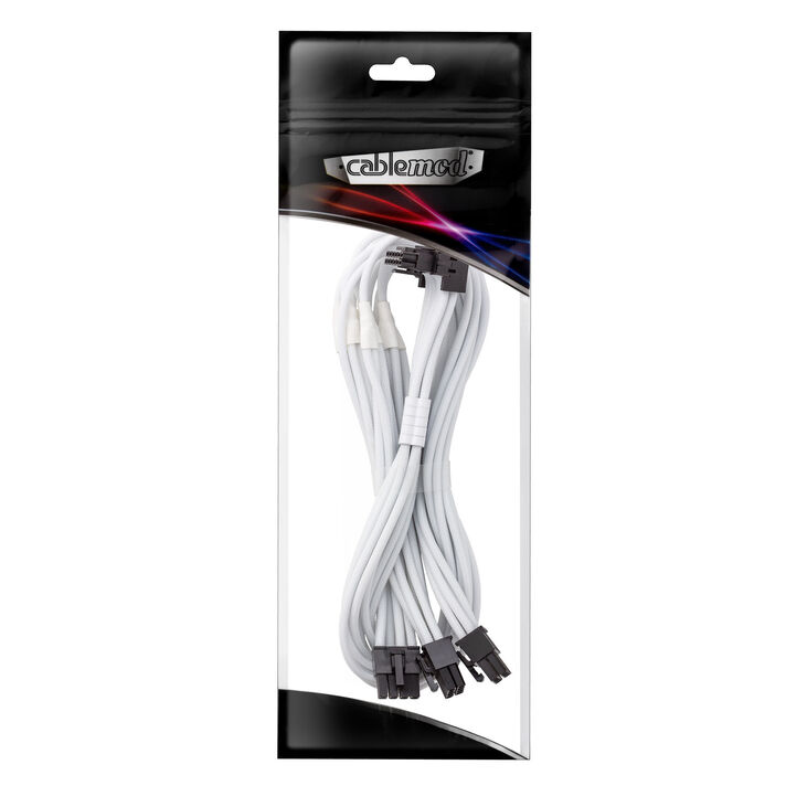 CableMod C-Series Pro Connection Cable - Variant B, 90°, 16-Pin to 3x 8-Pin PCIe, white image number 2