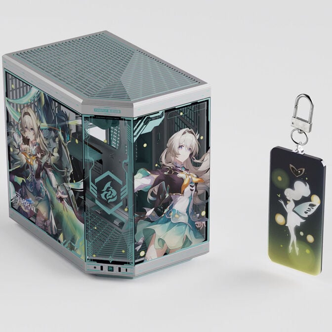 HYTE Y70 Firefly Japan Edition PC Case, Mid-Tower, E-ATX Tempered Glass - Silver image number 7