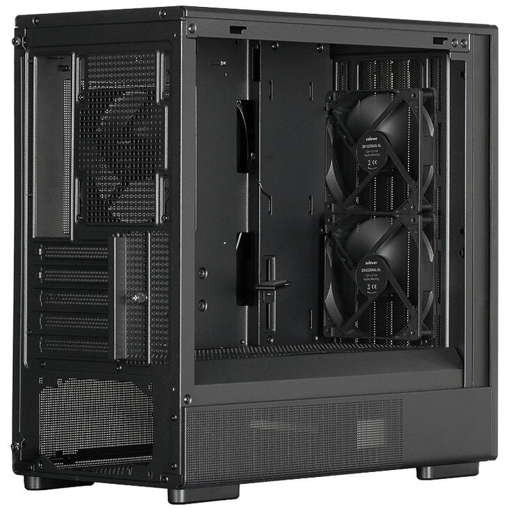 Zalman P10 Namu PC Case, Mini-Tower, mATX, Tempered Glass - black, wood image number 6