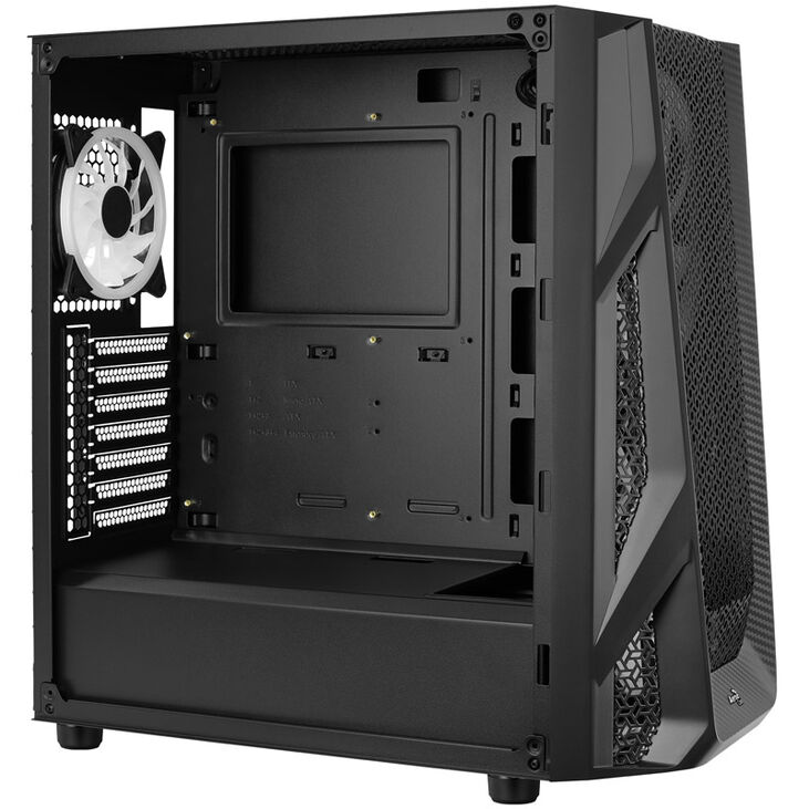 Aerocool AirHawk Duo Midi-Tower, Tempered Glass - schwarz image number 4