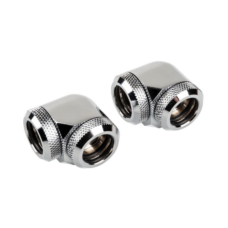 Corsair Hydro X Series XF Hardline Adapter 90 Degree 14mm OD to 14mm OD Hardtube - 2 Pack, Silver image number 0