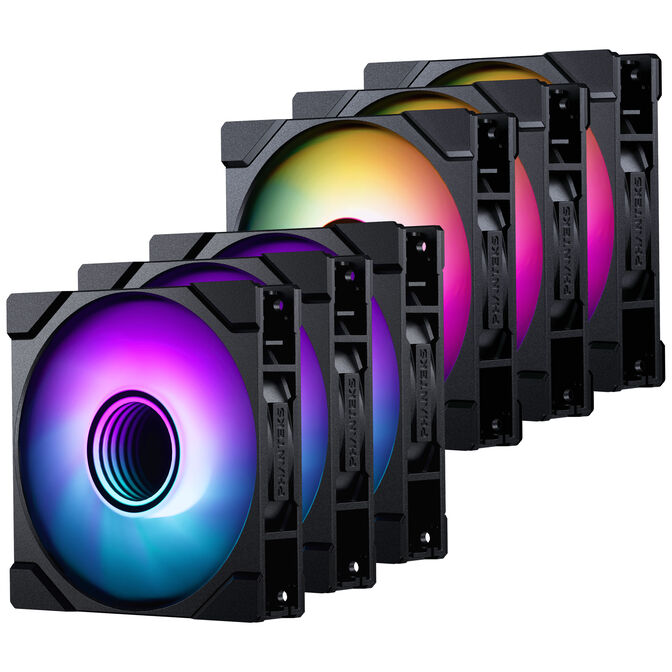 PHANTEKS "6er Pack", 3er Pack M25 Gen2 D-RGB Standard L&uuml;fter + 3er Pack M25 Gen2 D-RGB Reverse Blade L&uuml;fter, 120mm - schwarz image number 0