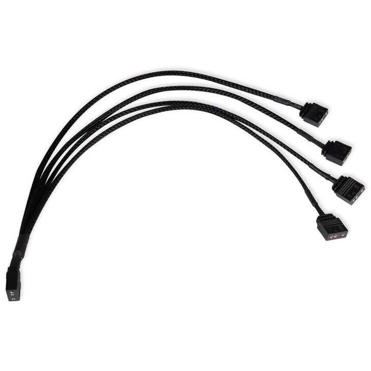 Alphacool Y-Splitter aRGB 3-pin to 4x 3-pin 30cm - black image number 0