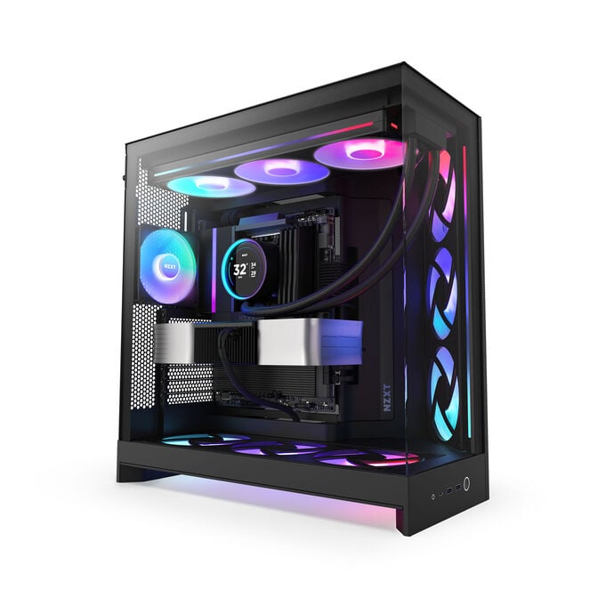 NZXT H9 Flow RGB PC-Geh&auml;use, Midi-Tower, E-ATX, Tempered Glass - schwarz image number 2
